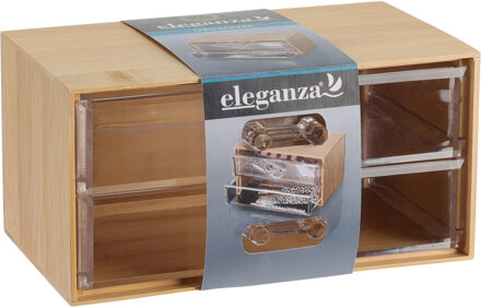 Eleganza bureau/hobby organizer - 2 lades - 18 x 10 x 9 cm - bamboe