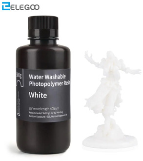 ELEGOO Water Washable 3D Printer Resin LCD UV-Curing Resin 405nm Standard Photopolymer Resin for LCD 3D Printing 500ml White