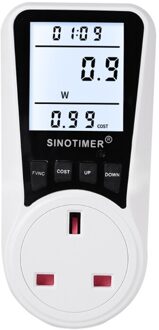 Elektriciteit Usage Monitor Power Meter Plug Digitale Lcd Display Energiemeter Plug Volt Ampère Watt Kwh Verbruik Analyzer UK