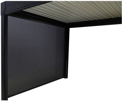 Elektrisch Gordijn - 3m - Accessoire Voor Pergola Actual Xxl 6x3 - Zwart - Met Afstandsbediening - Aluminium