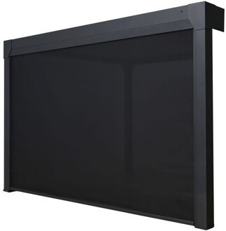Elektrisch Gordijn - 4m - Accessoire Voor Pergola Actual 6x4/8x4 - Zwart - Met Afstandsbediening - Aluminium
