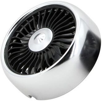 Elektrische Auto Fan 3 Snelheidsaanpassing Usb Dual Head Auto Auto Koeling Air Circulatiepomp Fan Airconditioner Kleurrijke Licht Dashboard Zilver