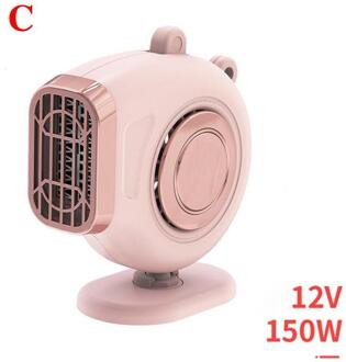 Elektrische Auto Heater 12V 150W Auto Draagbare Verwarming Voor Rv Fan Vrachtwagens Boten Voorruitverluchting Ontdooier Cooling Droger Voorruit auto I9S0 Roze
