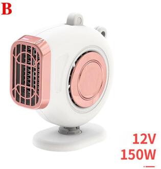 Elektrische Auto Heater 12V 150W Auto Draagbare Verwarming Voor Rv Fan Vrachtwagens Boten Voorruitverluchting Ontdooier Cooling Droger Voorruit auto I9S0 wit