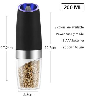 Elektrische Automatische Molen Peper En Zout Molen Led Licht Peper Spice Graan Mills Porselein Slijpen Kern Molen Keuken Gereedschap 02