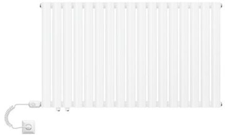 Elektrische badkamer radiator Enkellaags Horizontaal met verwarmingselement 300W 600x1020 mm Wit LuxeBath