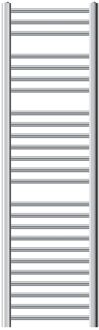 Elektrische badkamerradiator met verwarmingselement 1200W 400x1500 mm Chroom recht met zijaansluiting & thermostaat Zilverkleurig