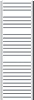 Elektrische badkamerradiator met verwarmingselement 1200W 500x1500 mm Chroom gebogen met zijaansluiting & Zilverkleurig