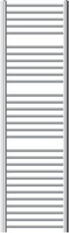 Elektrische badkamerradiator met verwarmingselement 1200W 500x1800 mm Chroom gebogen met zijaansluiting & Zilverkleurig