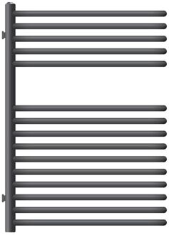 Elektrische badkamerradiator met verwarmingselement 600W 500x800 mm antraciet met thermostaat Digitaal display LuxeBath Zwart