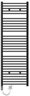 Elektrische badkamerradiator met verwarmingselement 900W 600x1800 mm antraciet recht met zijaansluiting LuxeBath Zwart