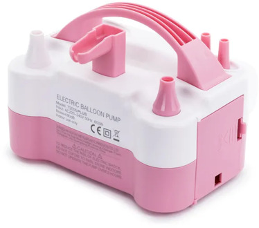 Elektrische Ballonpomp Roze met twee uitgangen