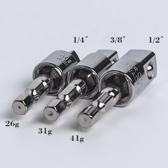 Elektrische Boor Socket Adapter Voor Impact Driver Met Hex Shank Vierkante Socket Boren Draaibaar Extension 1/4 "3/8" 1/2" 3stk reeks