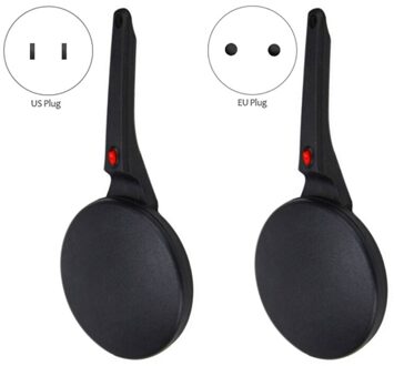 Elektrische Crêpe Pizza Machine Non-stick Bakplaat Bakken Pan, Zwart