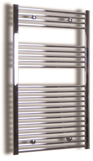 Elektrische Design Radiator Sanicare Plug & Play 111,8x45 cm Chroom 596 Watt Met Chroom Thermostaat Links