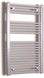 Elektrische Design Radiator Sanicare Plug & Play 111,8x45 cm Inox Look 596 Watt Met Chroom Thermostaat Links