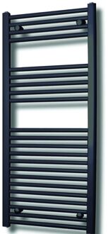 Elektrische Design Radiator Sanicare Plug & Play 111,8x45 cm Mat Zwart 596 Watt Met Zwart Thermostaat Links