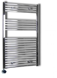 Elektrische Design Radiator Sanicare Plug & Play 111,8x60 cm Chroom 730 Watt Met Chroom Thermostaat Links