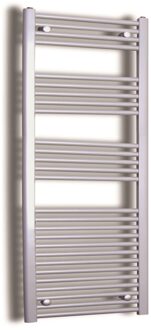 Elektrische Design Radiator Sanicare Plug & Play 172x45 cm Inox Look 920 Watt Met Chroom Thermostaat Links