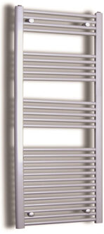 Elektrische Design Radiator Sanicare Plug & Play 172x45 cm Inox Look 920 Watt Met Zwarte Thermostaat Links