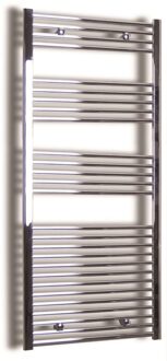 Elektrische Design Radiator Sanicare Plug & Play 172x60 cm Chroom 1127 Watt Met Chroom Thermostaat Links