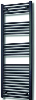 Elektrische Design Radiator Sanicare Plug & Play 172x60 cm Mat Zwart 1127 Watt Met Zwart Thermostaat Links