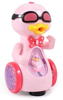 Elektrische Eend Bubble Machine Spuiten Muziek Verlichting Speelgoed Automatische Bubble Blower Kids Kinderen Speelgoed roze