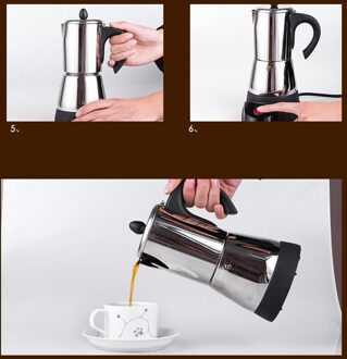 Elektrische Espresso Latte Percolator Stove Top Koffiezetapparaat Mokka Pot 6 Cup zilver