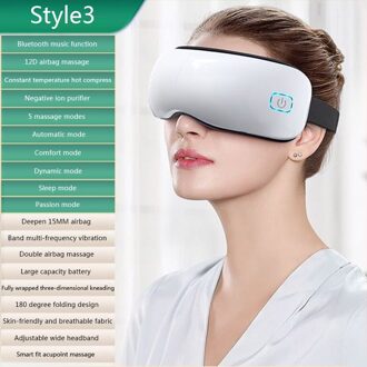 Elektrische Eye Massage Instrument Warmte Trillingen Ir Druk Massage Eye Anti-Rimpel Verlichten Vermoeidheid Trillingen Oog Massager stijl 3