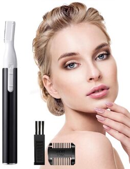 Elektrische Facial Trimmer Pijnloos Wenkbrauw Shaper Epilator Pen Scheermes Dame Trimmer Scheerapparaat Draagbare Vrouwen Body Scheerapparaat Mannen Neus Haar zwart Trimmer
