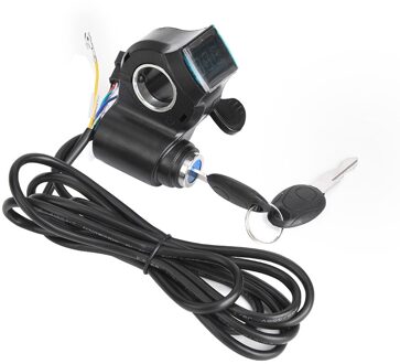 Elektrische Fiets Thumb Throttle Met Lcd Digitale Batterij Voltage Display Snelheid Schakelaar E-Bike E Scooter Handvat Thumb Throttle