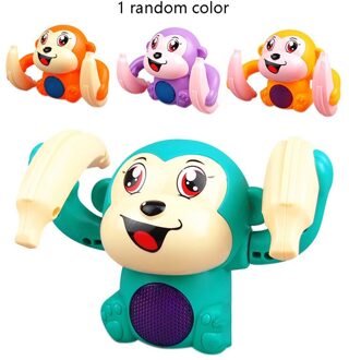 Elektrische Flipping Aap Kinderen Diermodel Speelgoed Voice Control Inductie Cartoon Rolling Banaan Baby Aap Speelgoed