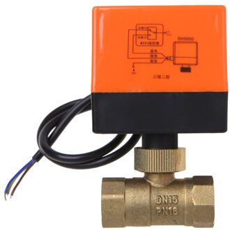 Elektrische Gemotoriseerde Messing Kogelkraan DN15 Ac 220V 2 Way 3-Draad Met Actuator