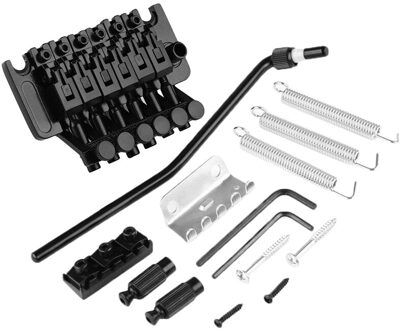 Elektrische Gitaar Dubbele Tremolo Bridge Assembly System Voor Lic Ibanez Onderdelen Vervanging 1 Set (Zwart)