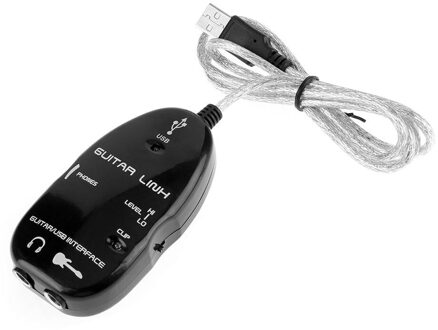 Elektrische Gitaar Naar Usb Interface Link Audiokabel Muziek Opname Adapter Voor Pc Gitaar Naar Usb Sound Player Geluidskaart effector zwart