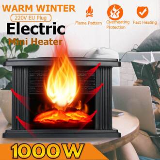 Elektrische Haard Kachel Vlam Display Mini Tafelblad Warmer Simulatie Verwarming Draagbare Schouw Kamer Kantoor Verwarming Winter