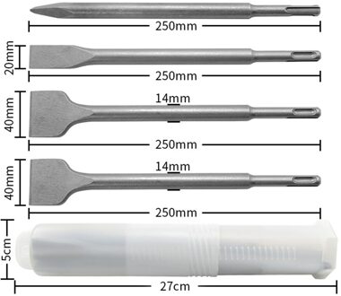 Elektrische Hamer Boren Platte Beitel Punt Beitel Bit Klopboormachine Hamer Boor Betonnen Muur Bit Hand Tool Voor Elektrische hamme zoals getoond 2