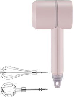 Elektrische Hand Ei-Beater Mixer Voor Zweepslagen Hand Melkopschuimer Roestvrij Handheld Keuken Garde Keuken Accessoires Egg Gereedschap roze