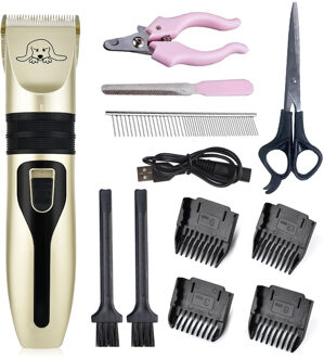 Elektrische Hond Clipper Hond Tondeuse Kit Oplaadbare Hond Kat Geluidsarme Grooming Scheerapparaat Cut Machine Set + Spare Blade nieuw reeks