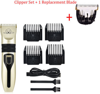 Elektrische Hond Clipper Hond Tondeuse Kit Oplaadbare Hond Kat Geluidsarme Grooming Scheerapparaat Cut Machine Set + Spare Blade reeks en 1 Blade