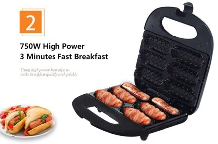 Elektrische Hotdog Bakker Wafelijzer-Wafels Op Stam, Wafel Sticks Dog Maker