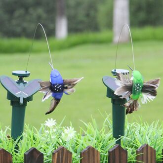 Elektrische Hummingbird Outdoor Tuin Decoratie Kleurrijke Pasen Dancing Flying Trillingen Yard Fladderende Solar Power Willekeurige Kleur