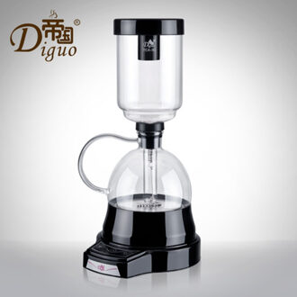 Elektrische Japanse Stijl Sifon Koffiezetapparaat 3 Cups Vacuüm Koffie Machine Brouwer Druppelen Thee Sifon Glazen Pot Filter Eu Ons plug zwart / VS