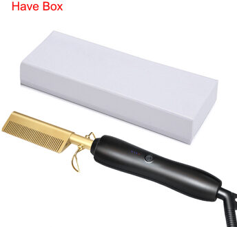 Elektrische Kam Milieuvriendelijke Titanium Legering Haar Curler Kam Rechttrekken Haar Krultang Stijltang Kam met doos / EU