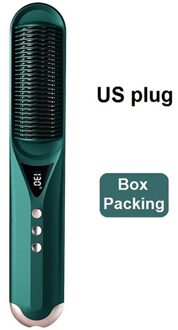 Elektrische Kam Voor Stijltang En Curler Air Brush Ion Generator Haar Krimpen Hair Iron Crimper Föhn borstel lucht blauw