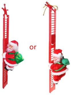 Elektrische Kerst Kerstman Pop Met Tas Klimmen Ladder Xmas Party Home Decoratie A willekeurig