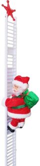 Elektrische Kerst Kerstman Pop Met Tas Klimmen Ladder Xmas Party Home Decoratie B
