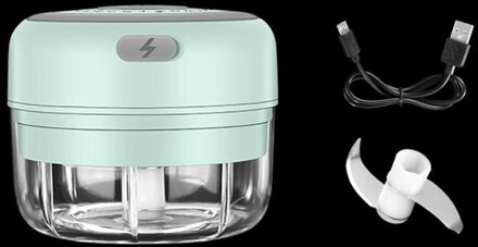 Elektrische Keuken Chopper Knoflook Stamper Vleesmolen Mini Voedsel Knoflook Groente Chili Chopper Crusher Oplaadbare Keukenmachine groen 100ML