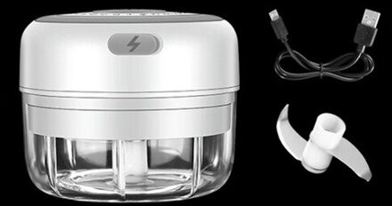 Elektrische Knoflookpers Voedsel Crusher Mini Knoflookpers Knoflook Crusher Groente Chopper Voor Keuken Verpletterd Knoflook Gemalen Gember 100ml wit