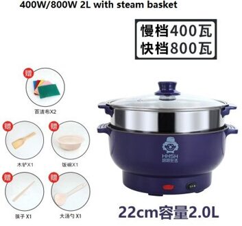 Elektrische Koekenpan Slaapzaal Elektrische Fornuis Multifunctionele 2.5L 4L Optionele Mini Non-Sticky Kookpot 2L met basket